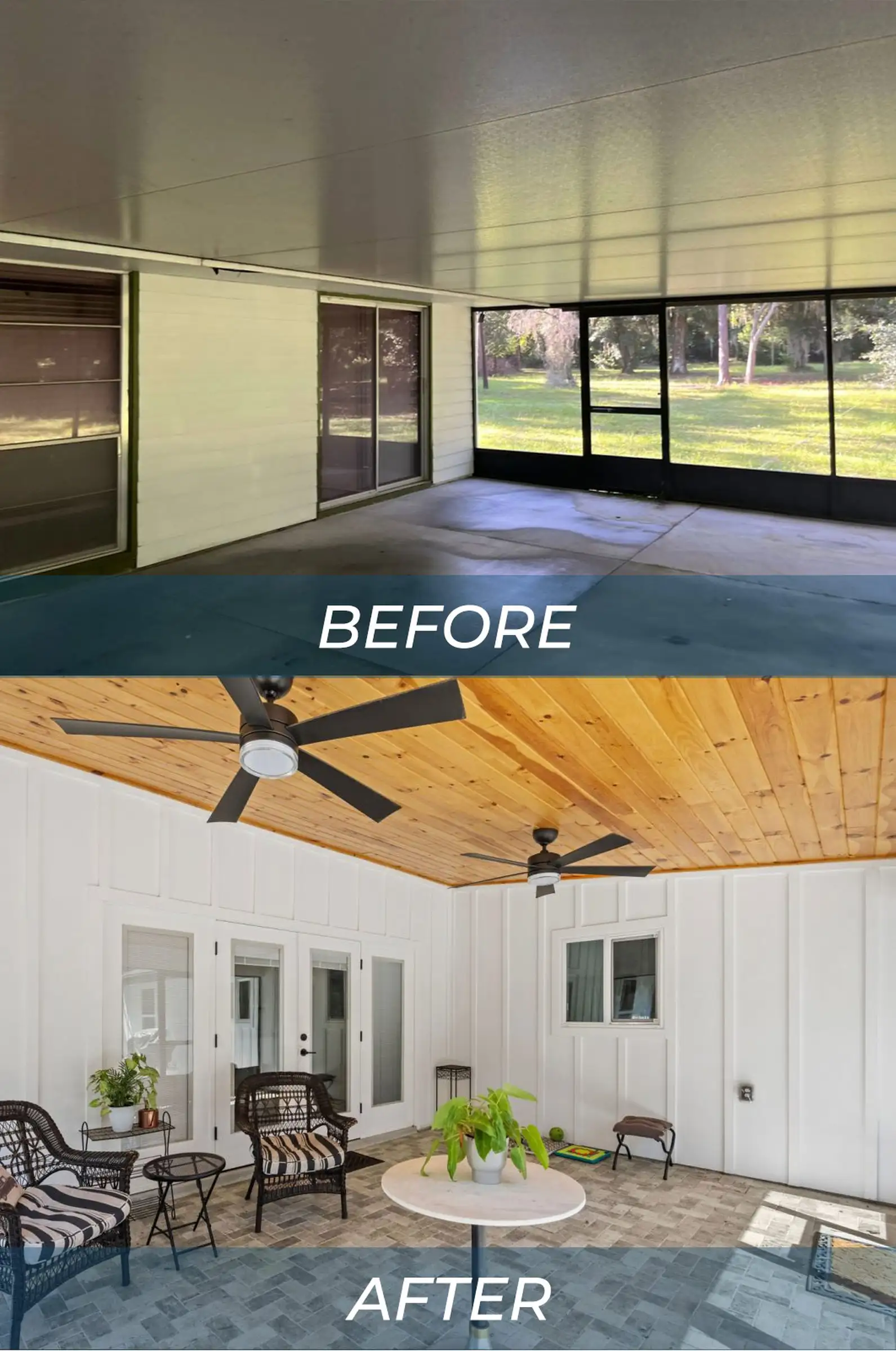 Before and after of a Total Solutions Group remodel, photo 1 of 3