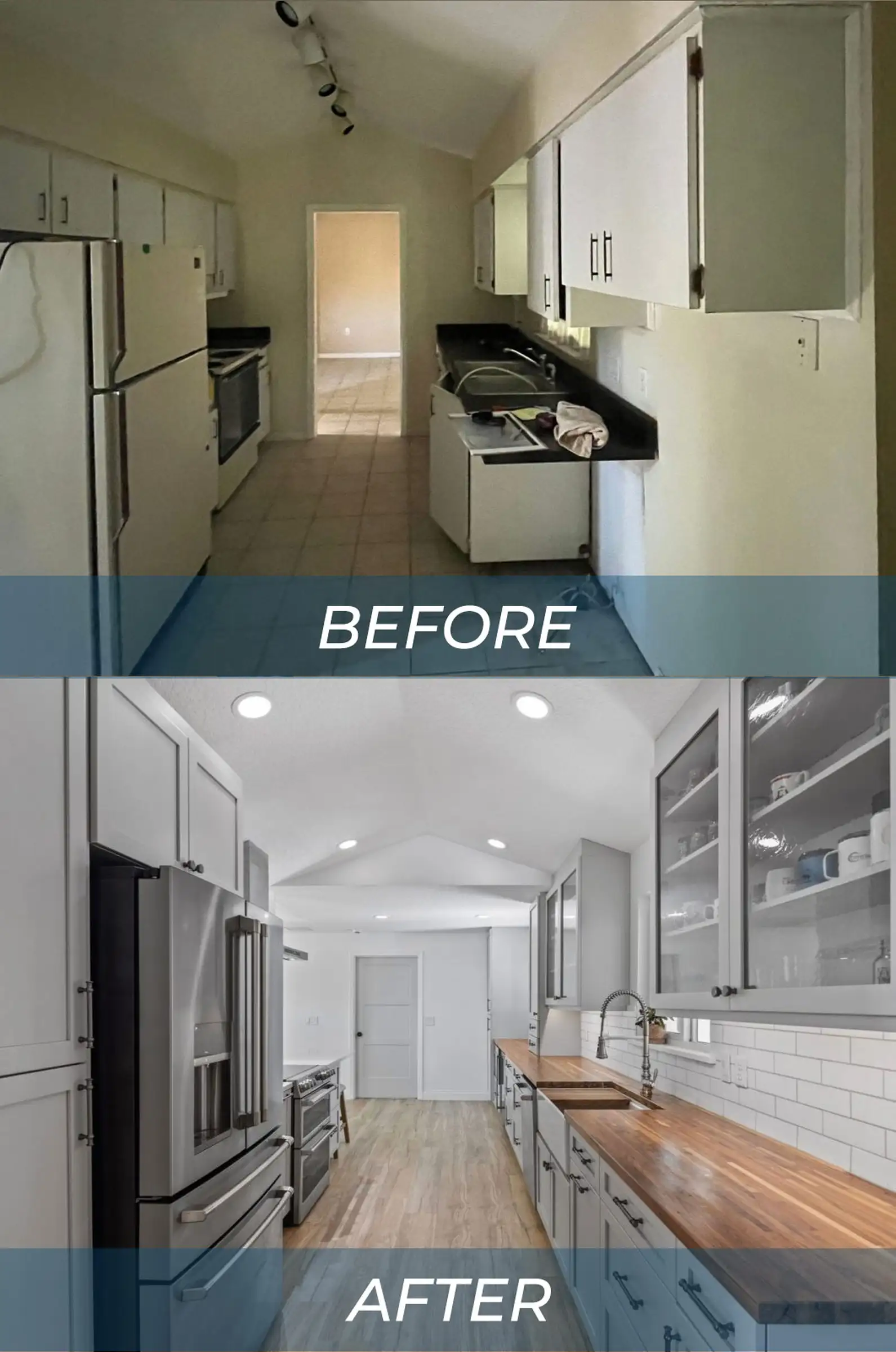 Before and after of a Total Solutions Group remodel, photo 2 of 3